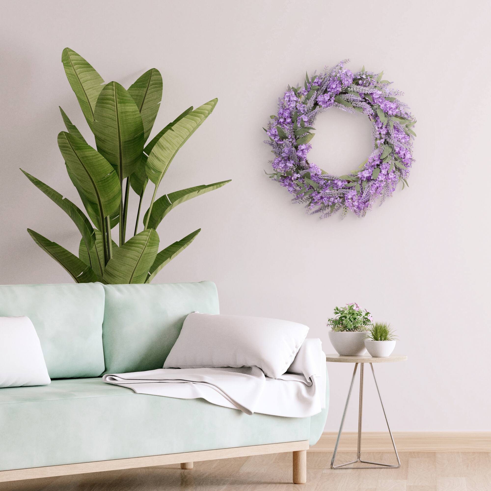 30" Purple Spring Lavender & Lilac Wreath